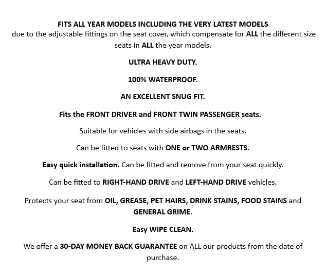 Genuine DUB SEAT GLOVE ULTRA HEAVY DUTY Front Single And Twin Seat Covers Fit Volkswagen T4 TRANSPORTER Vehicles BRITISH MADE QUALITY