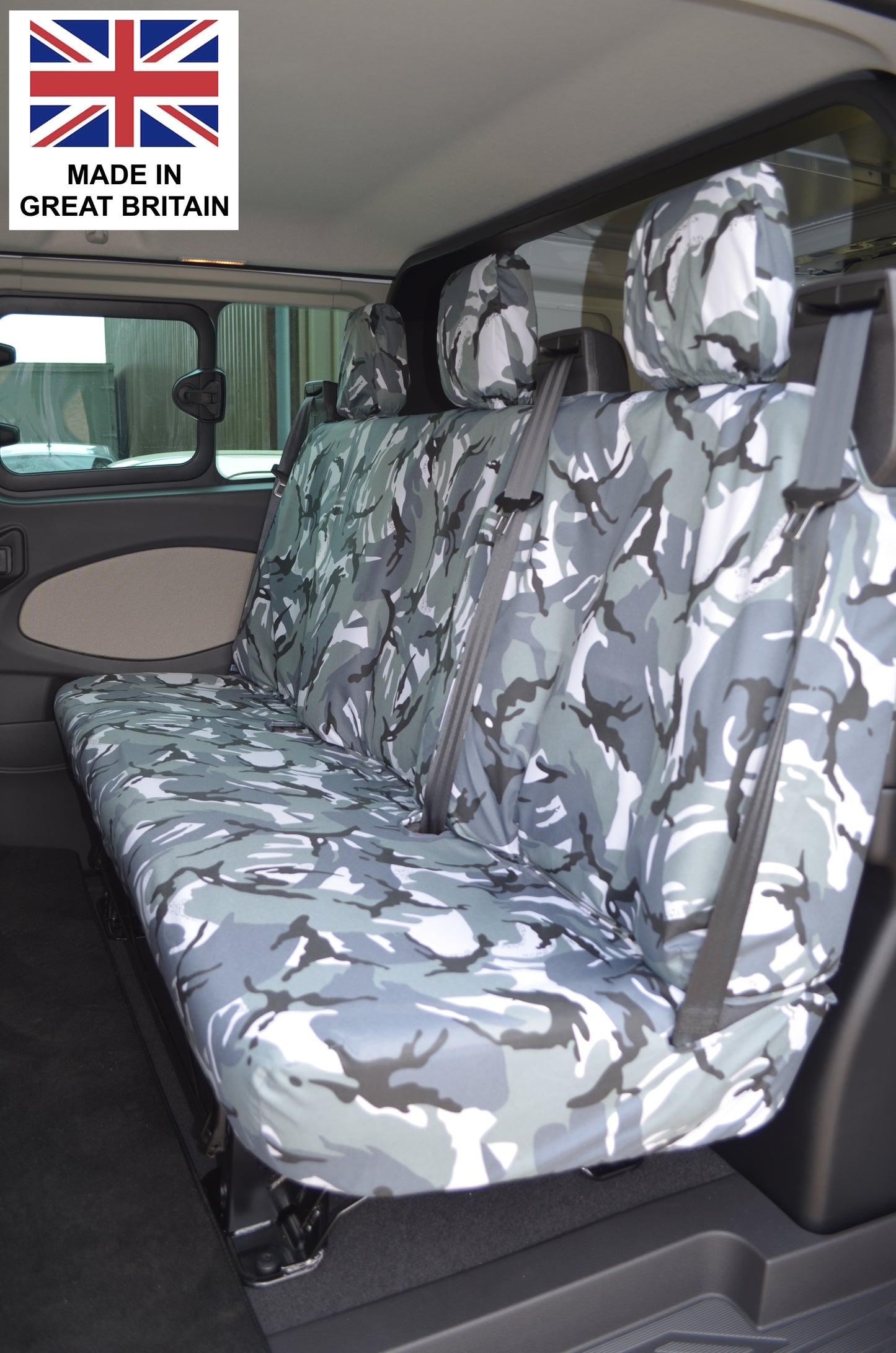 Ford Transit Custom Compatible 2013 to 2023 Tailored Rear 3-Seater Bench Seat Cover